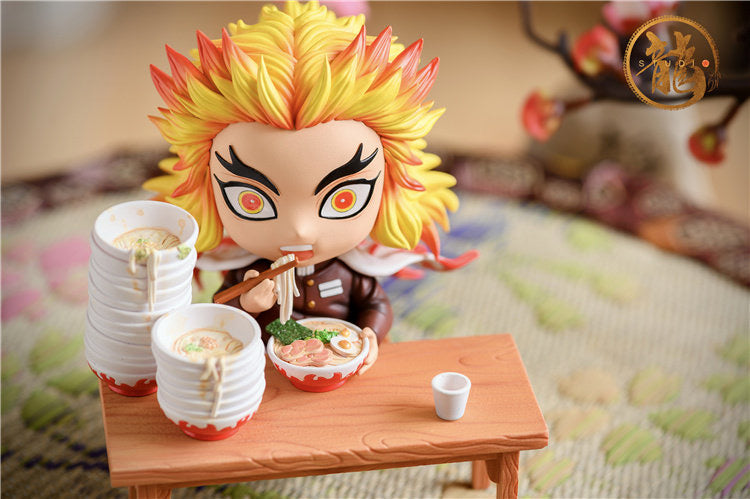 Demon Slayer Rengoku Kyojuro Flame Hashira Eating Rice Balls Anime Figure